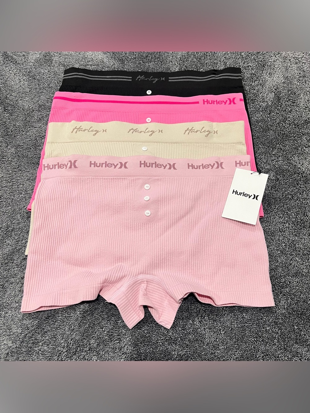 Hurley seamless ribbed boyshorts underwear 4 pack size XL
